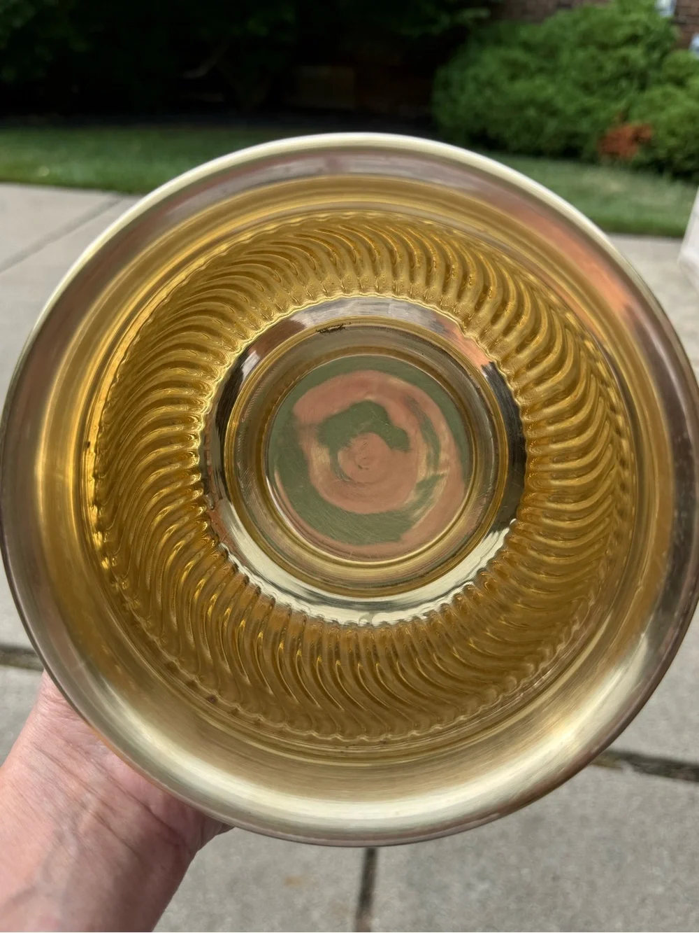 Vintage Brass Planter Cachepot Ribbed Made in India Boho Hollywood Regency